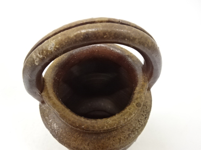  備前焼　森宝山造　手付花入